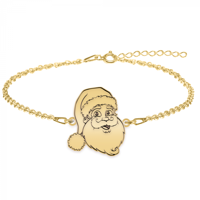 Santa - Bratara personalizata Mos Craciun din argint 925 placat cu aur galben 24K [1]