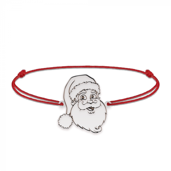Santa - Bratara snur personalizata Mos Craciun din argint 925 [2]