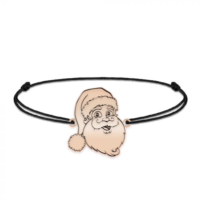 Santa - Bratara snur personalizata Mos Craciun din argint 925 placat cu aur roz [2]