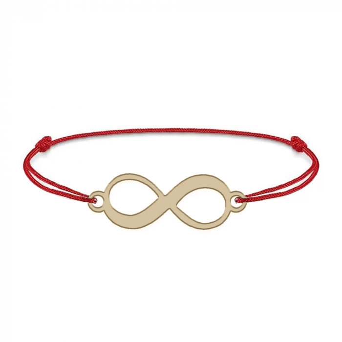 Saray - Bratara personalizata snur si infinit cu nume din Aur 14 karate - 0,14 grame,15 x 5.3 mm [2]