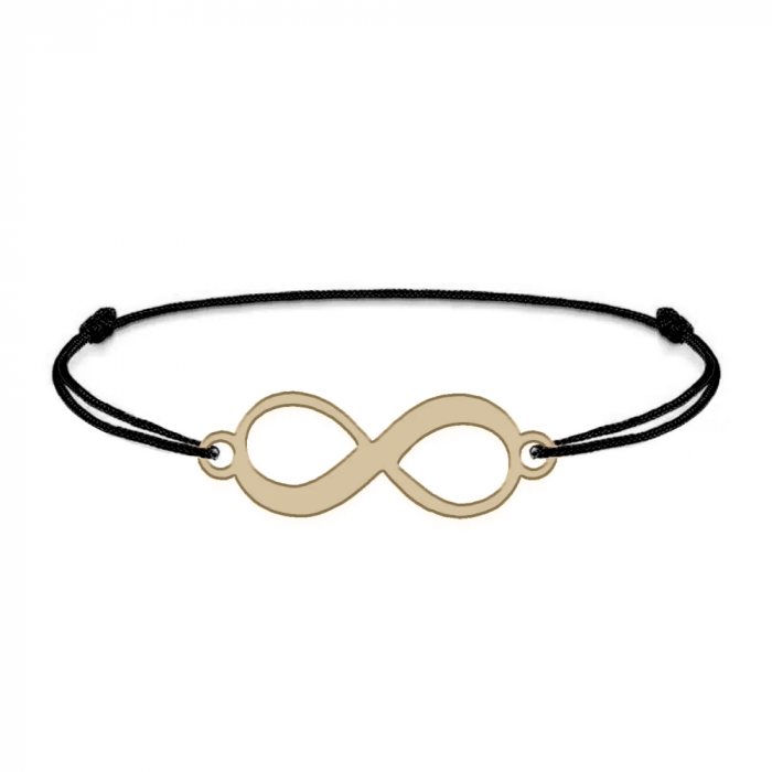 Saray - Bratara personalizata snur si infinit cu nume din Aur 14 karate - 0,14 grame,15 x 5.3 mm [4]