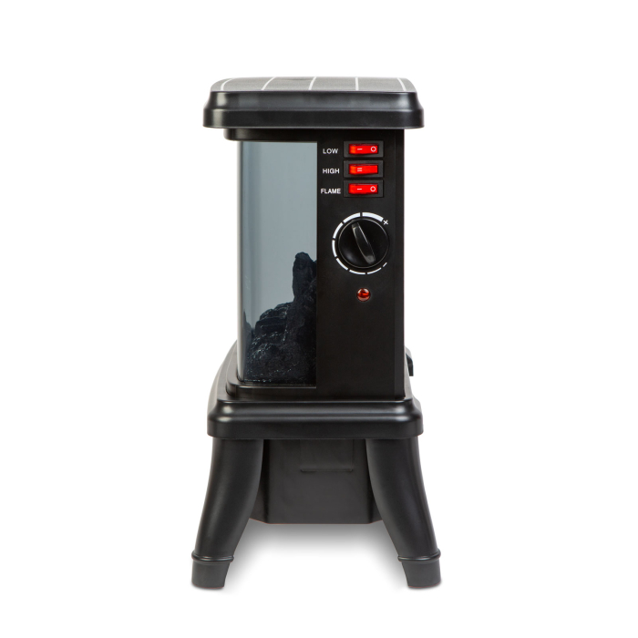 Semineu electric decorativ, LED, radiator 1000-1500W, termostat, negru [5]