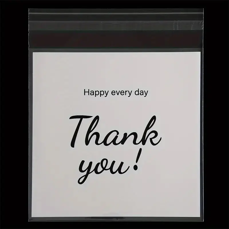 Set 10 pungi transparente 13x10 cm – resigilabile cu mesaj „Thank You” [2]