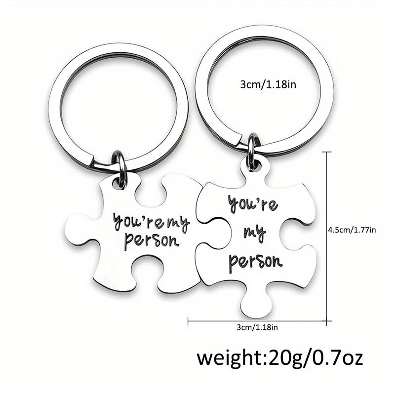 Set 2 brelocuri puzzle din oțel inoxidabil – „You're My Person” [3]