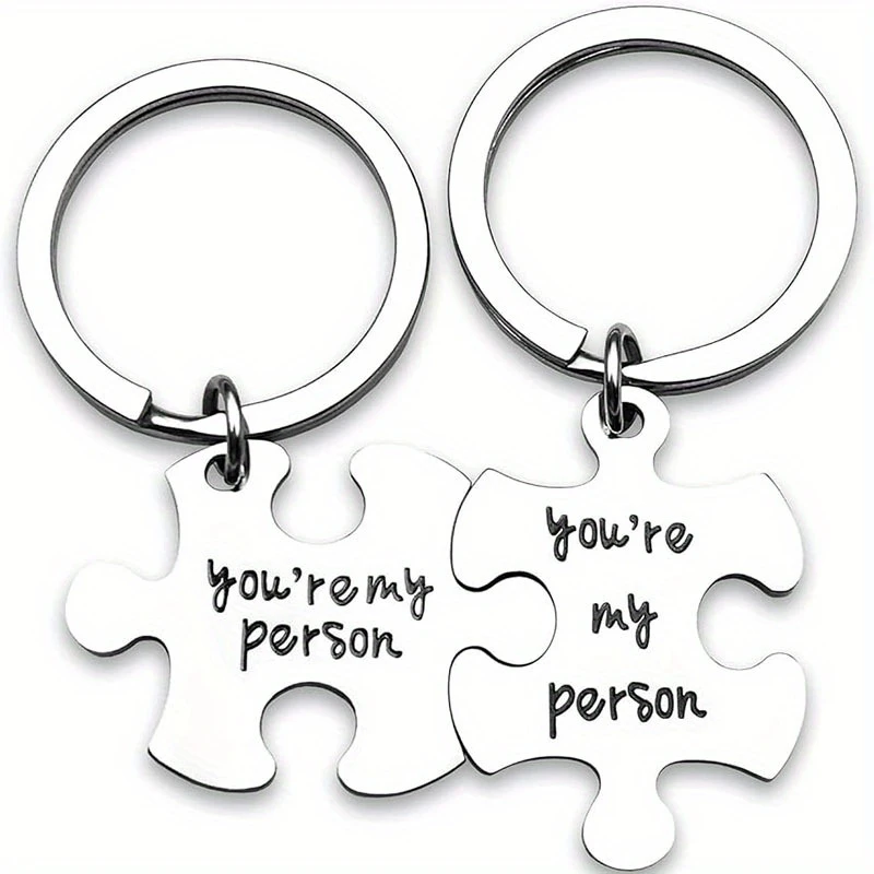 Set 2 brelocuri puzzle din oțel inoxidabil – „You're My Person” [2]