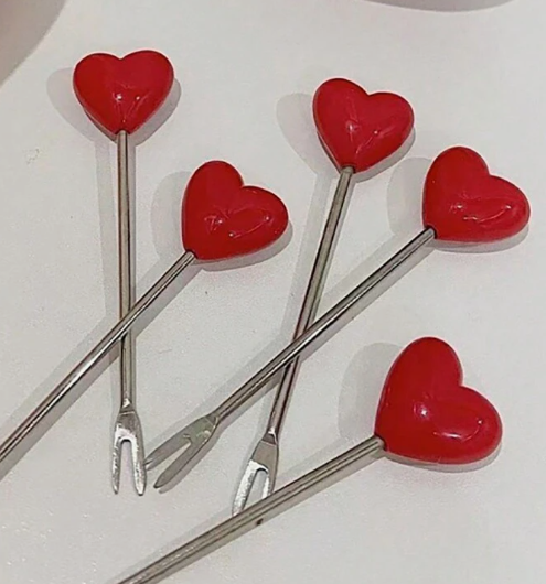 Set 2 furculite pentru fructe – Design inima [2]