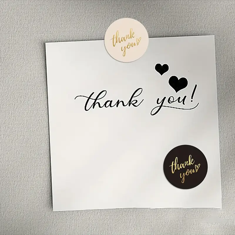 Set 500 etichete „Thank You” autoadezive – 4 culori, scris auriu [3]