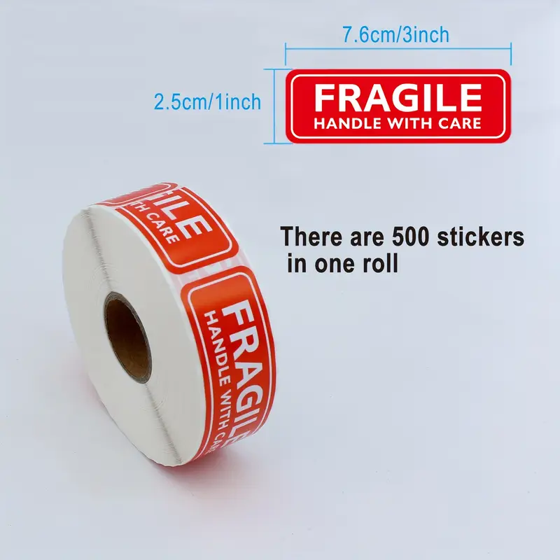 Set 500 etichete autoadezive „Fragile / Handle with care” – pe rolă [3]