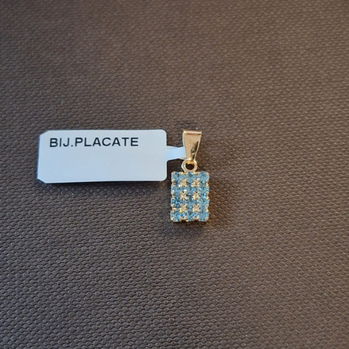 Set bijuterii placate cu aur - cristale zirconia bleu [5]