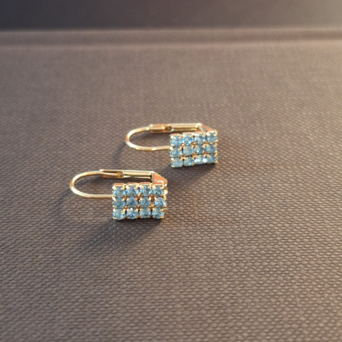 Set bijuterii placate cu aur - cristale zirconia bleu [3]