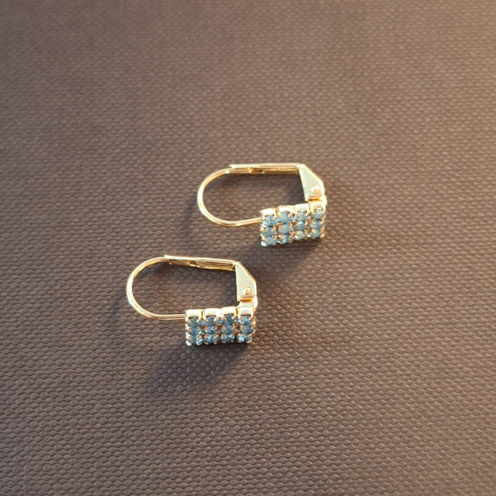 Set bijuterii placate cu aur - cristale zirconia bleu [4]