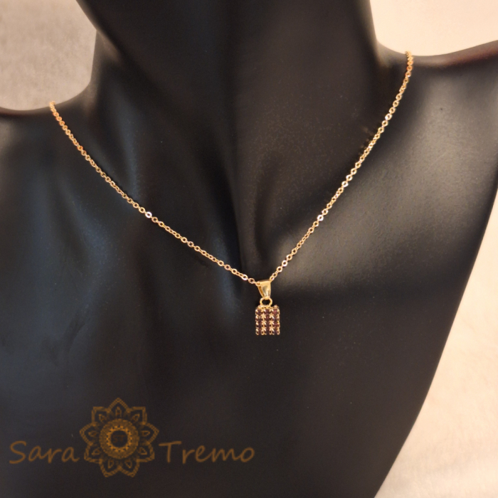 Set bijuterii placate cu aur - cristale zirconia bleu [9]