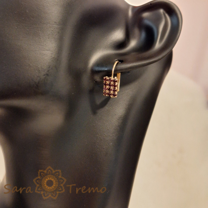 Set bijuterii placate cu aur - cristale zirconia bleu [8]