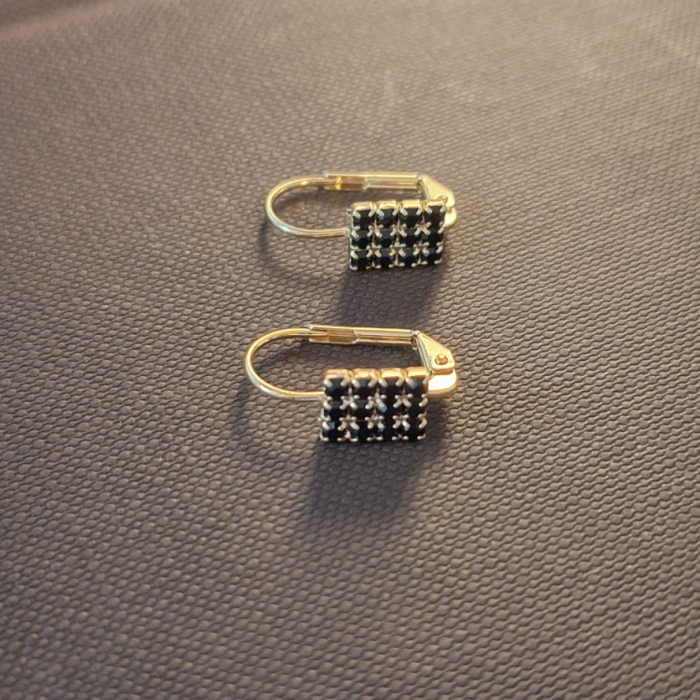 Set bijuterii placate cu aur - cristale zirconia negre [5]