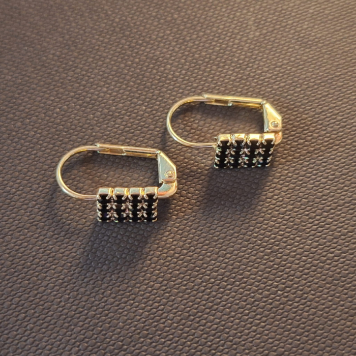 Set bijuterii placate cu aur - cristale zirconia negre [4]