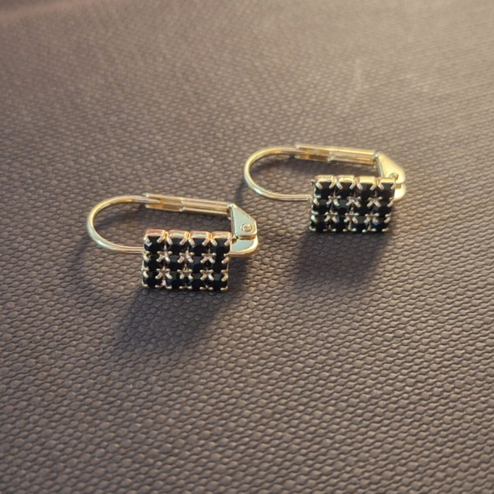 Set bijuterii placate cu aur - cristale zirconia negre [3]