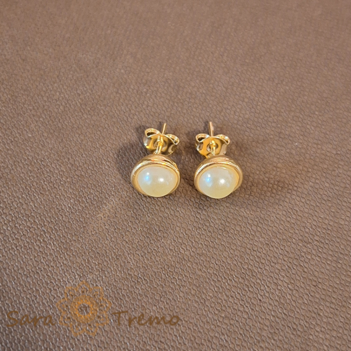 Set bijuterii placate cu aur - perle eco cu aspect de luna plina [3]