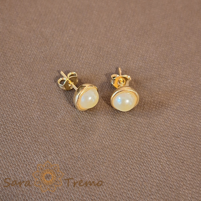 Set bijuterii placate cu aur - perle eco cu aspect de luna plina [4]