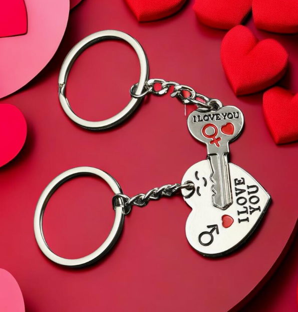 Set brelocuri cuplu – Inima si cheie I Love You [3]