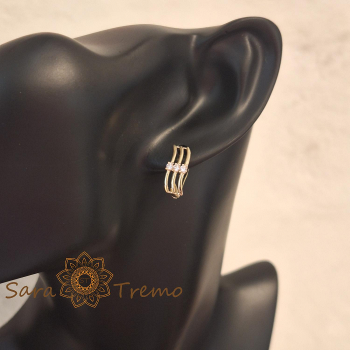 Set cercei si pandantiv model serpuit cu zirconia - placat 14k [9]