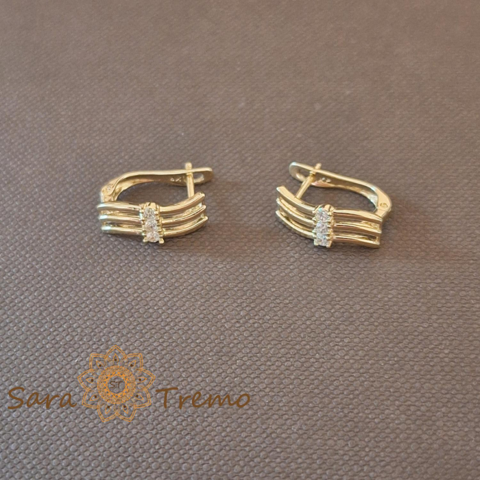 Set cercei si pandantiv model serpuit cu zirconia - placat 14k [5]
