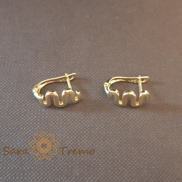 Set cercei si pandantiv design sarpe - placat 14k [3]