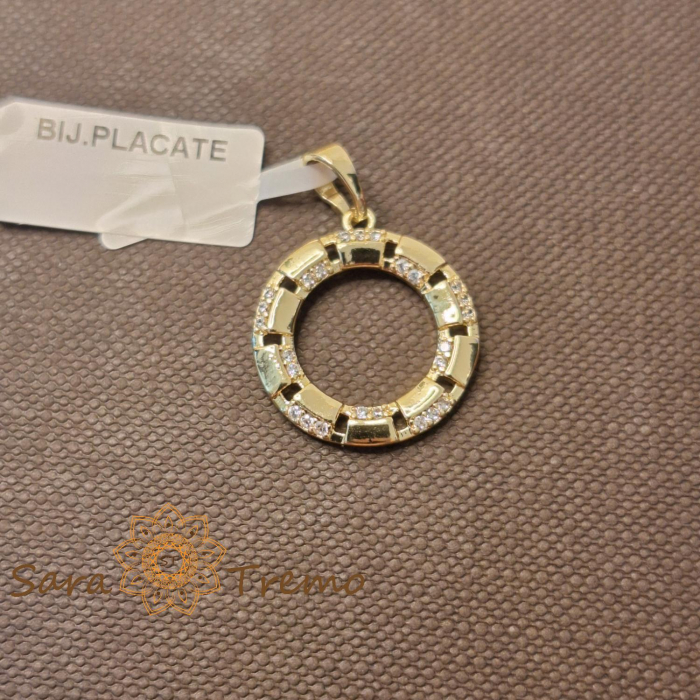 Set cercei si pandantiv cu cristale zirconia - placat 14k [4]