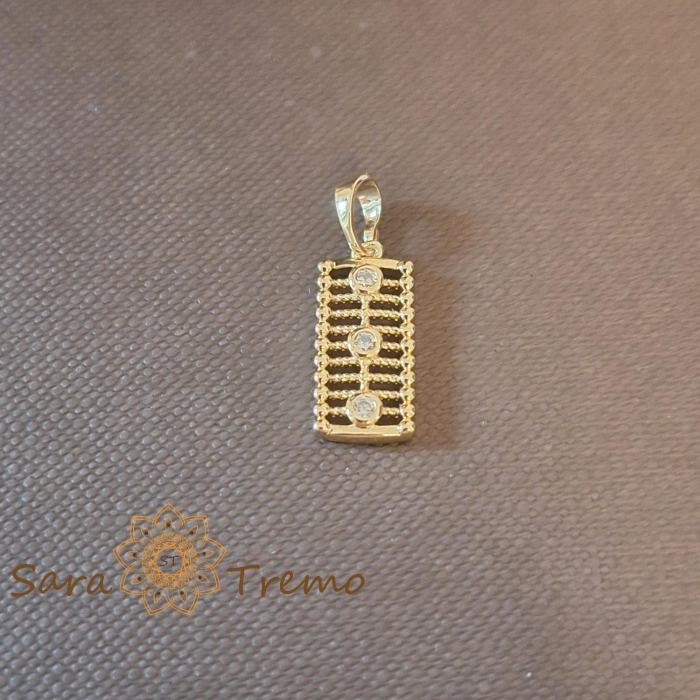 Set cercei rotunzi si pandantiv dreptunghiular cu zirconia - placat 14k [6]