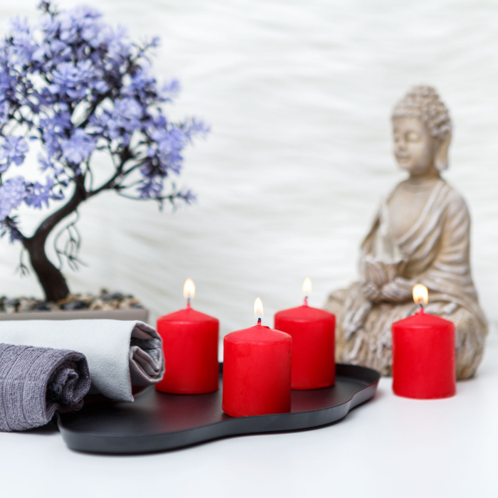 Set lumanari - rosu, fara parfum - 4 x 45 g [2]