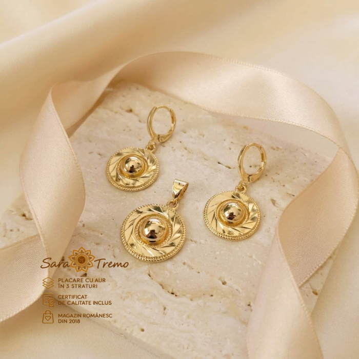 Set Rază de Soare – cercei și pandantiv aur 14K | SaraTremo [2]