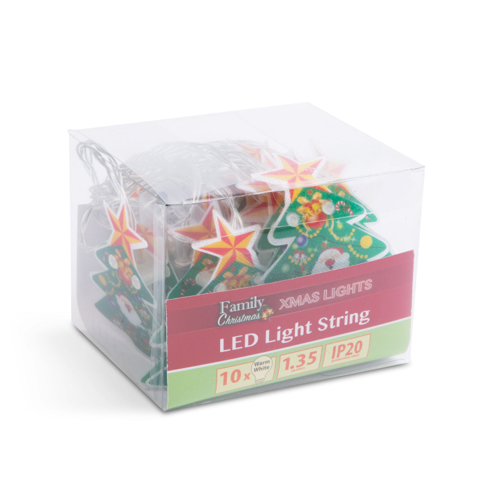 Șir de lumină LED - brad - 10 LED - 1,35 metri - alb cald - 2 x AA [3]