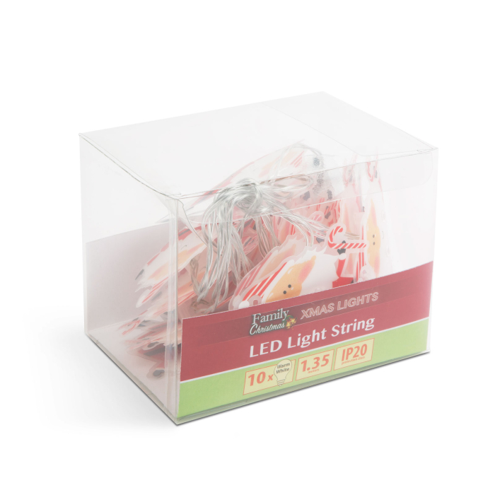 Șir de lumini LED - Moș Crăciun - 10 LED - 1,35 metri - alb cald - 2 x AA [3]