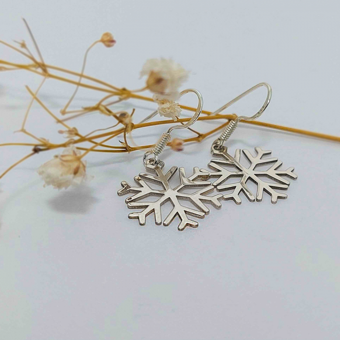 Snowflake - Cercei personalizati fulg din argint 925 [2]