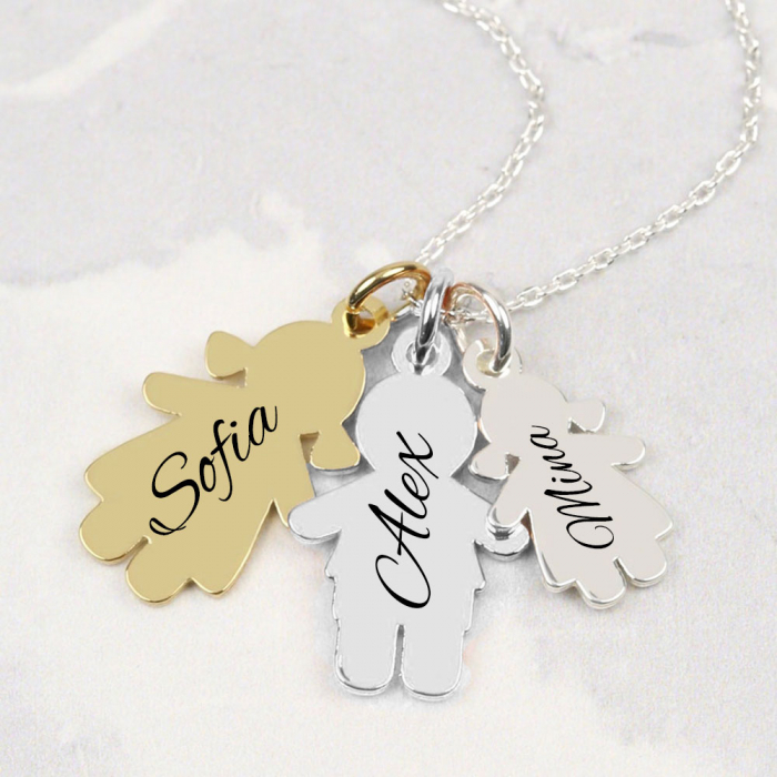 Colier personalizat cu membrii familiei - argint 925 - 45 cm [4]