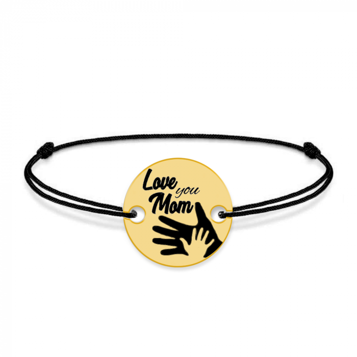 Sole - Bratara personalizata din snur cu banut din argint 925 placat cu aur galben 24K [2]