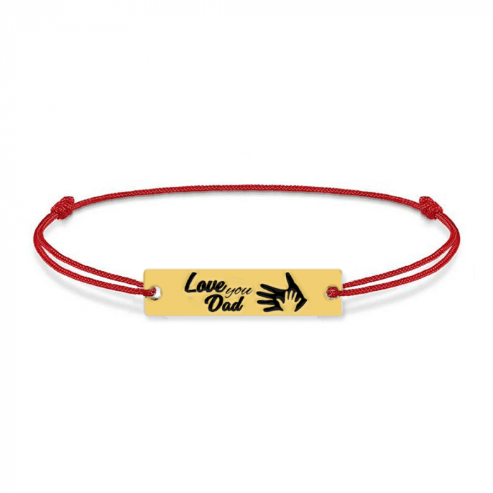Sole - Bratara personalizata din snur cu tablita din argint 925 placat cu aur galben 24K [2]