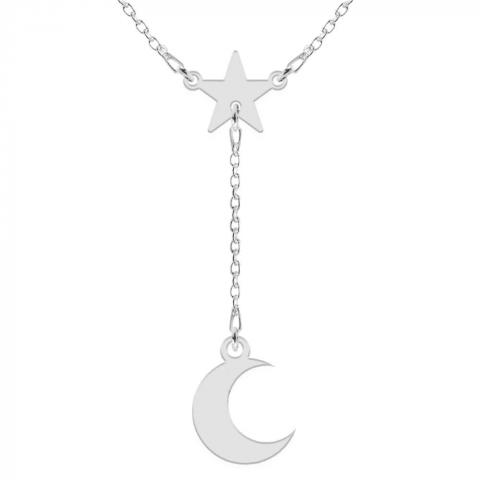 Star- Colier din argint personalizat cu cristal  - Stea si luna [2]
