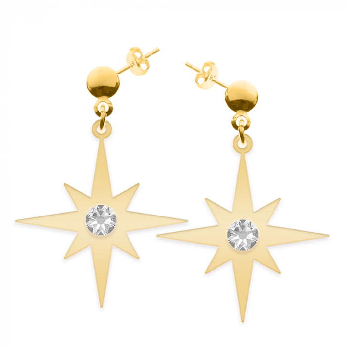 Cercei steluta cu tija - argint 925 placat cu aur 24K [2]