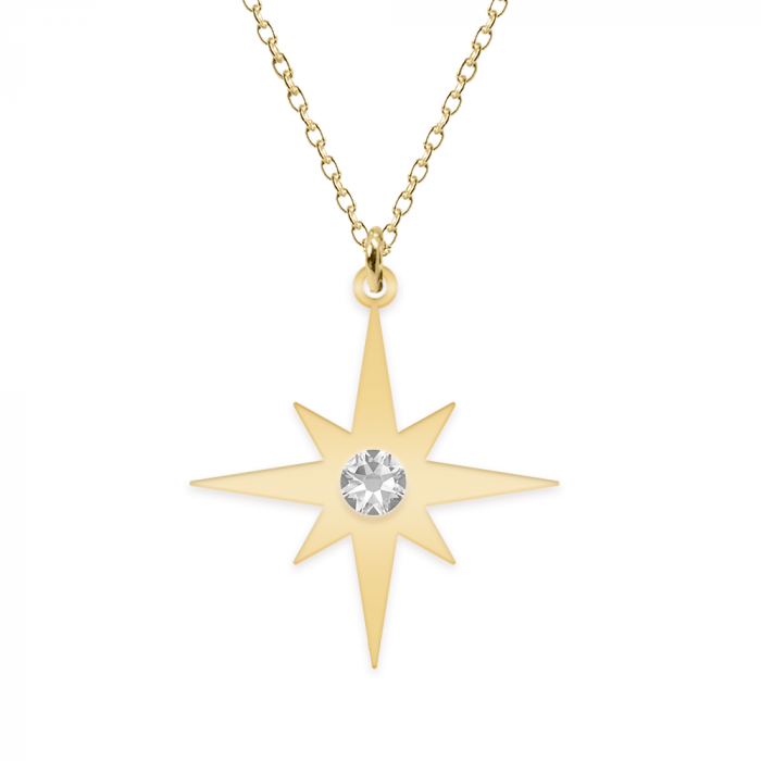 Colier cu steluta personalizata - argint 925 placat cu aur 24K [2]