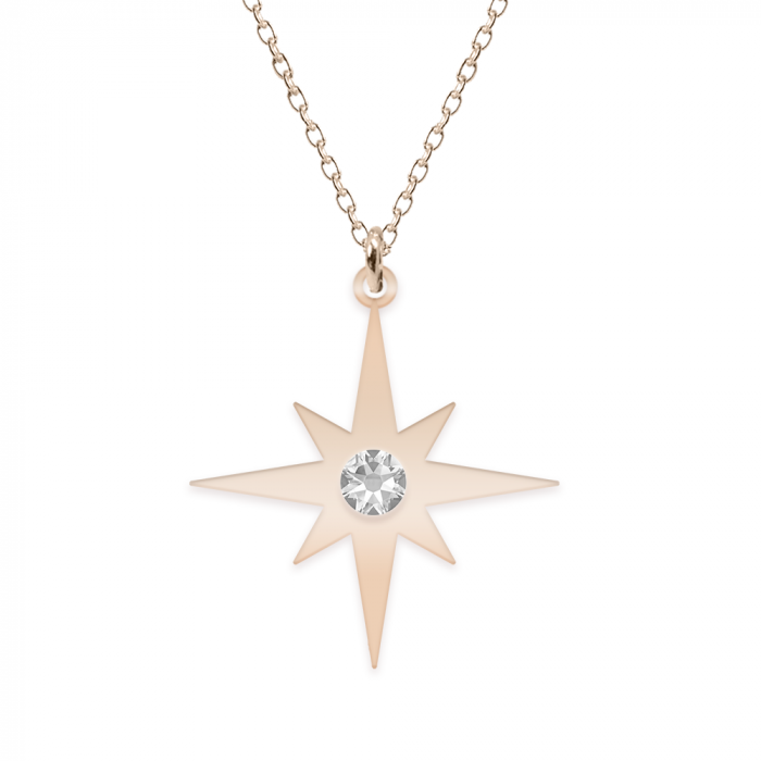 Colier cu steluta personalizata - argint 925 placat cu aur roz [3]