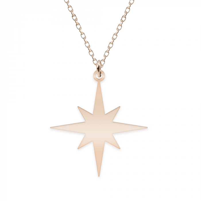 Colier cu steluta personalizata - argint 925 placat cu aur roz [2]