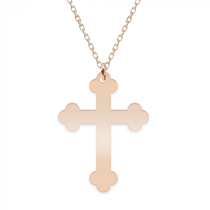 Stavros - Colier personalizat argint 925 placat cu aur roz - cruce [3]