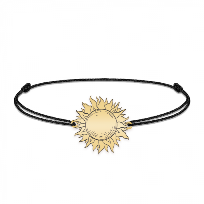 Sun- Bratara personalizata snur cu soare din argint 925 placat cu aur galben 24K [2]