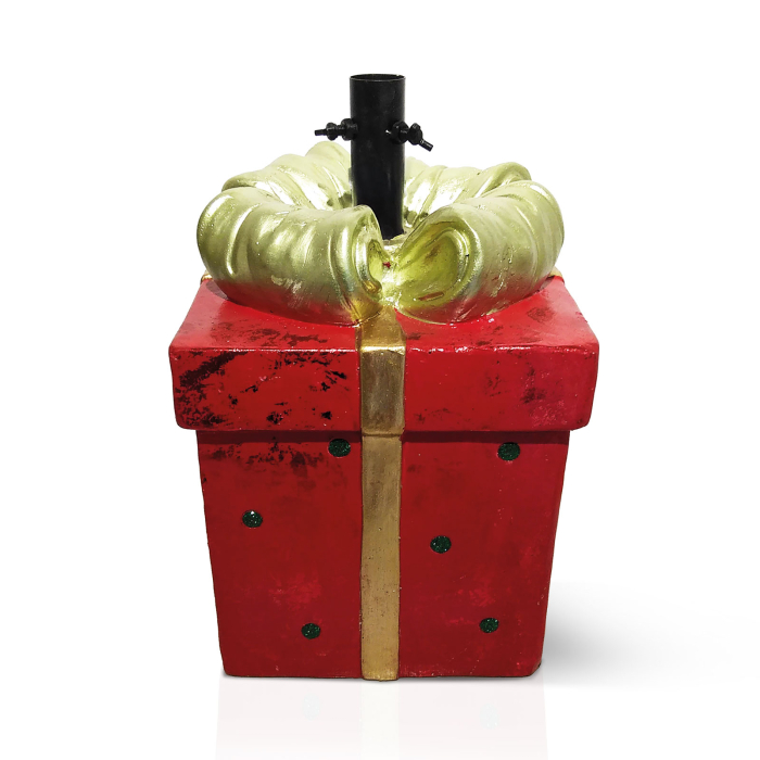 Suport pentru brad de Crăciun - cutie cadou - piatră artificială - 28,5 x 27,7 x 41,5 cm [2]