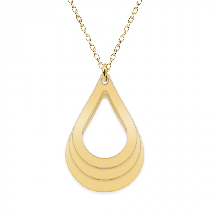 Suze - Colier personalizat lacrimi si nume din argint 925 placat cu aur roz [4]