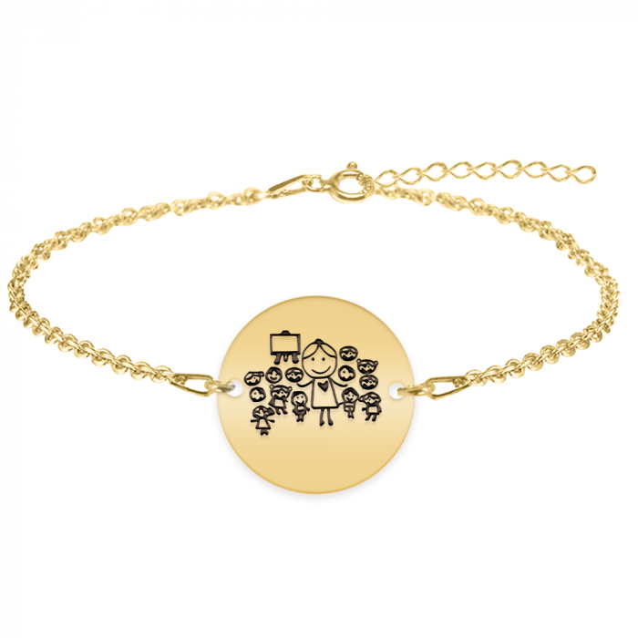 Teacher - Bratara personalizata educatoare/invatatoare din argint 925 placat cu aur galben 24K [2]
