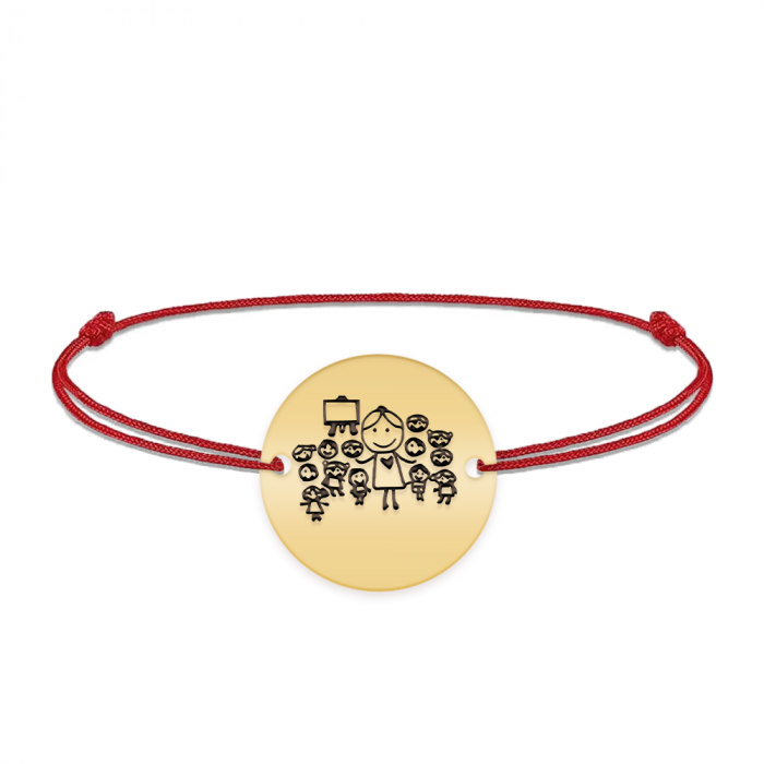 Teacher - Bratara personalizata snur educatoare/invatatoare din argint 925 placat cu aur galben 24K [3]