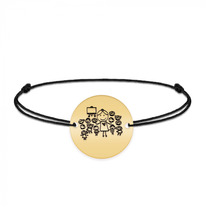 Teacher - Bratara personalizata snur educatoare/invatatoare din argint 925 placat cu aur galben 24K [4]