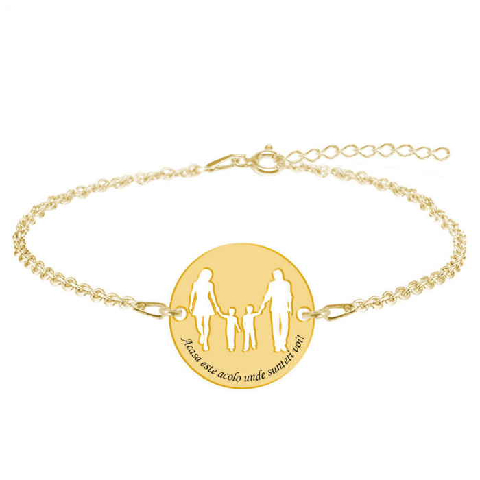Together - Bratara personalizata din argint 925 placat cu aur galben 24K -banut [3]