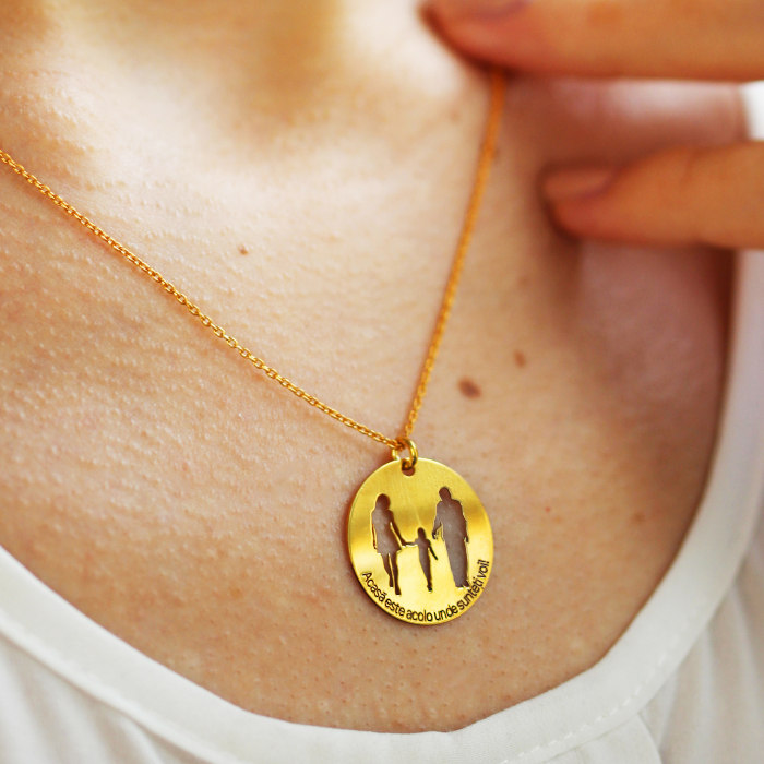 Together - Colier personalizat din argint 925 placat cu aur galben 24K - Banut [2]